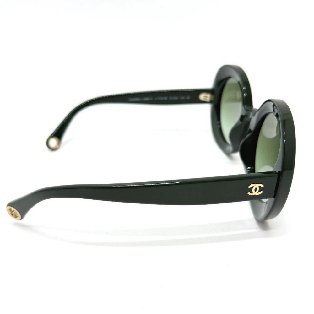 CHANEL 5489-A CC Mark Round Shape Eyewear sunglasses Plastic Green - Picture 3 of 12